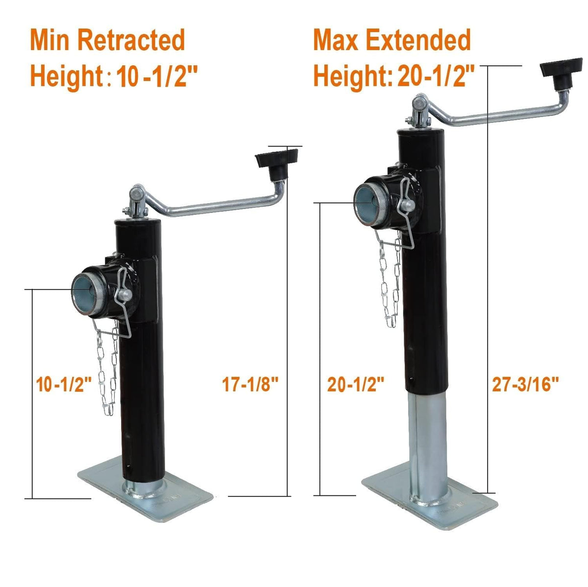 TCE Gato Giratorio para Remolque con Montaje Soldable ATR39003U-1, Capacidad 907 kg, Negro