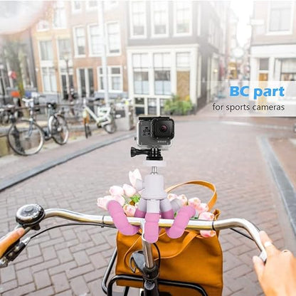 UBeesize Trípode teléfono móvil, trípode portátil y Flexible con Control Remoto inalámbrico y Clip, Soporte para teléfono móvil para grabación de Video (Rosa)