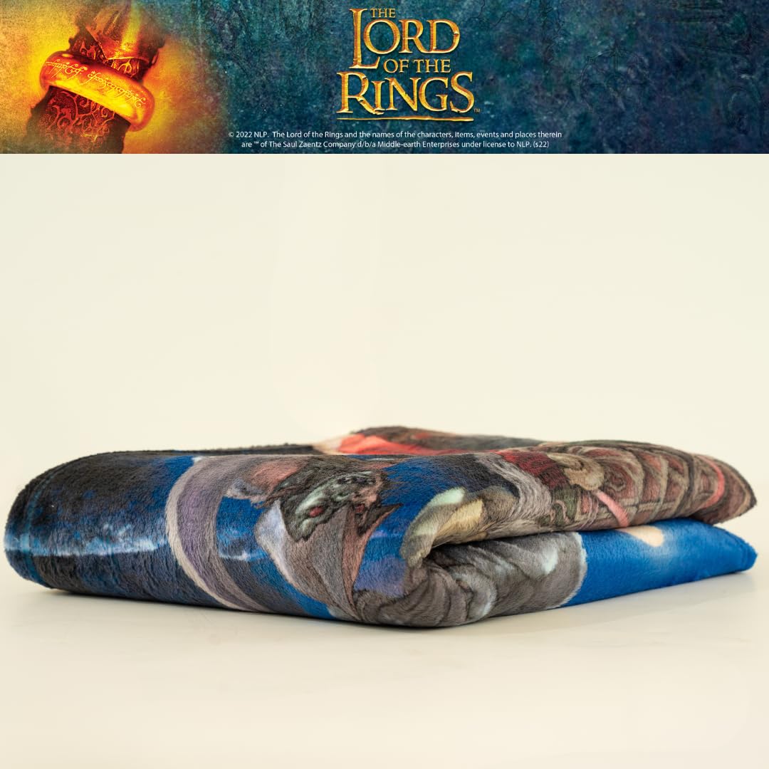 Franco - Manta de Felpa Supersuave y acogedora, Ropa de Cama Coleccionable, The Lord of The Rings (El señor de los Anillos): La Guerra de los Rohirrim, 117 x 152 cm (Producto con Licencia Oficial)