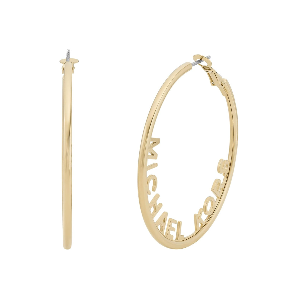 Michael Kors - arete de aro en tono dorado para mujer, aretes de acero inoxidable, joyas para mujer
