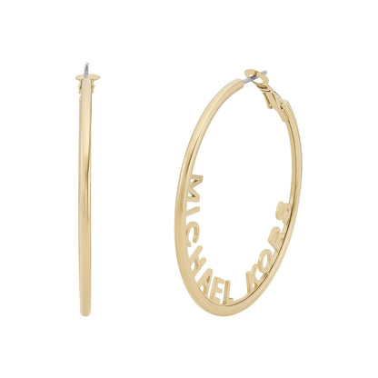 Michael Kors - arete de aro en tono dorado para mujer, aretes de acero inoxidable, joyas para mujer