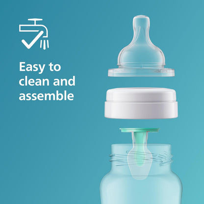 Philips Avent Tetina Anti-colic Clínicamente Comprobado Flujo 4 - Rápdio | Alimentación ininterrumpida| Válvula anticólicos | Textura acanalada que evita colapsos | Flujo 4 Rápido | 4 pz | SCY764/44