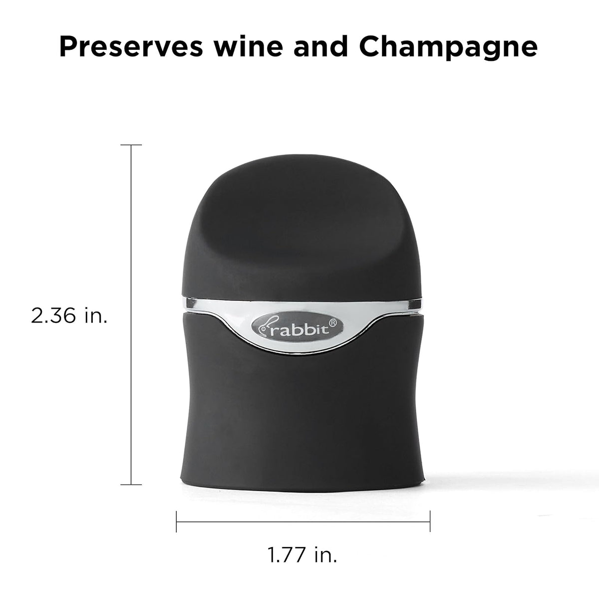Metrokane Champagne and Wine Sealer, Velvet Black