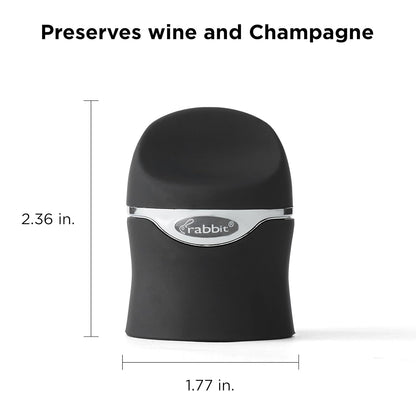 Metrokane Champagne and Wine Sealer, Velvet Black