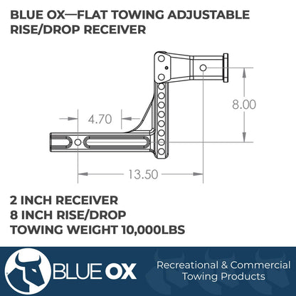 Blue Ox BX88340 Receptor de elevación/caída, Negro