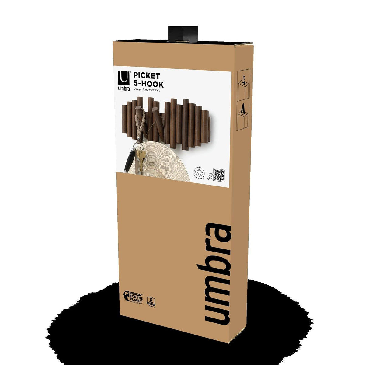Umbra Picket Percha de Pared, Nogal