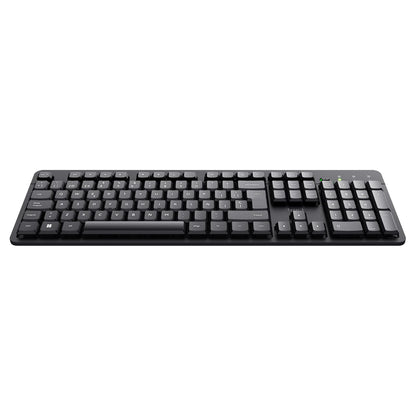 Trust ODY II Teclado Inalámbrico Silencioso QWERTY Español, Negro | Resistente a Derrames, Tamaño Completo, Receptor USB, Ideal para Oficina, Compatible con PC/Laptop/Windows/MacOS