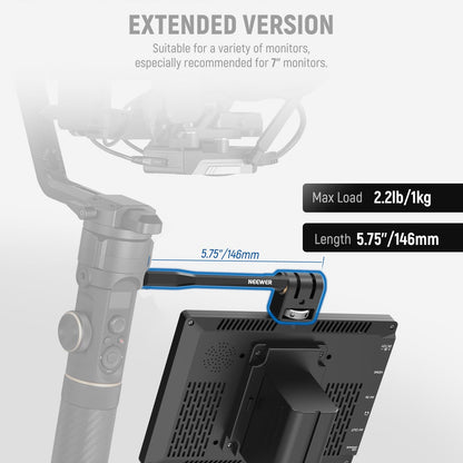 NEEWER Soporte Ajustable Monitor Campo, Soporte Giratorio 360° para Monitor Cámara con Rosca 1/4, Compatible con dji RS4 Pro RS3 RS2 RSC2 ZHIYUN Crane 2S Crane 3 3S WEEBILL-S MOZA Gimbals, GA005