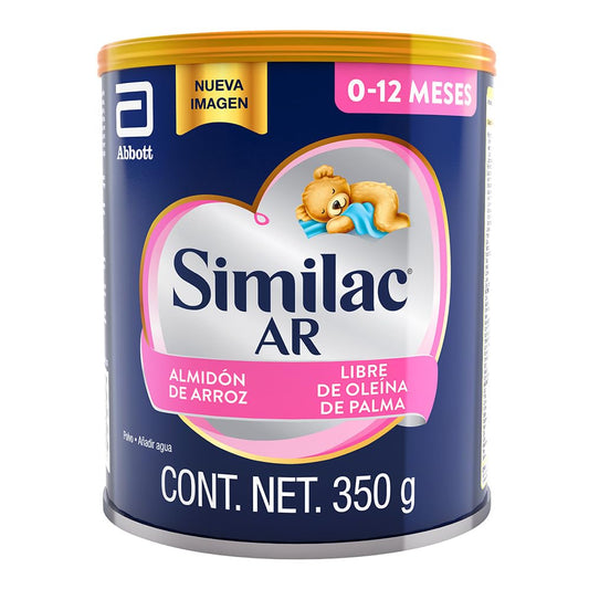 Similac AR Fórmula con Hierro a base de Almidón de Arroz 0 a 12 meses 350g | Fórmula para lactantes de 0 a 12 meses con necesidades especiales de nutrición, elaborada a base de almidón de arroz.
