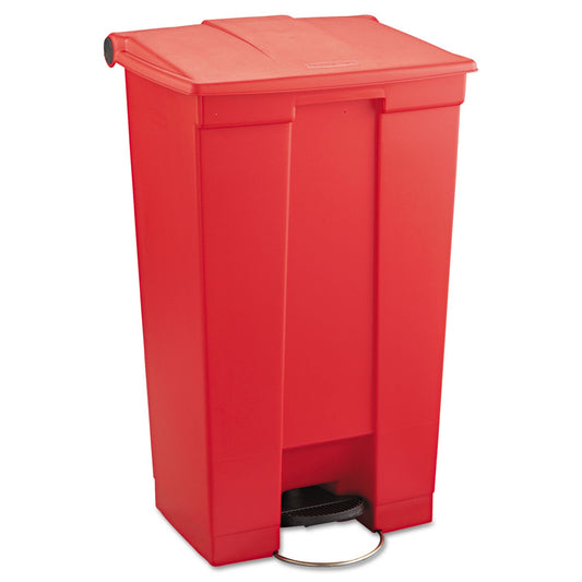 Rubbermaid Commercial Prod., interior utilidad Step-On contenedor de residuos, rectangular, plástico, 23 gal, rojo