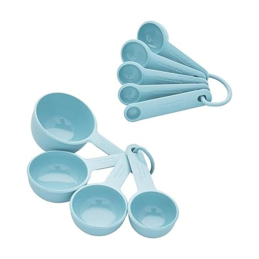 KitchenAid - Juego de tazas medidoras y cucharas, agua mineral, 9 piezas