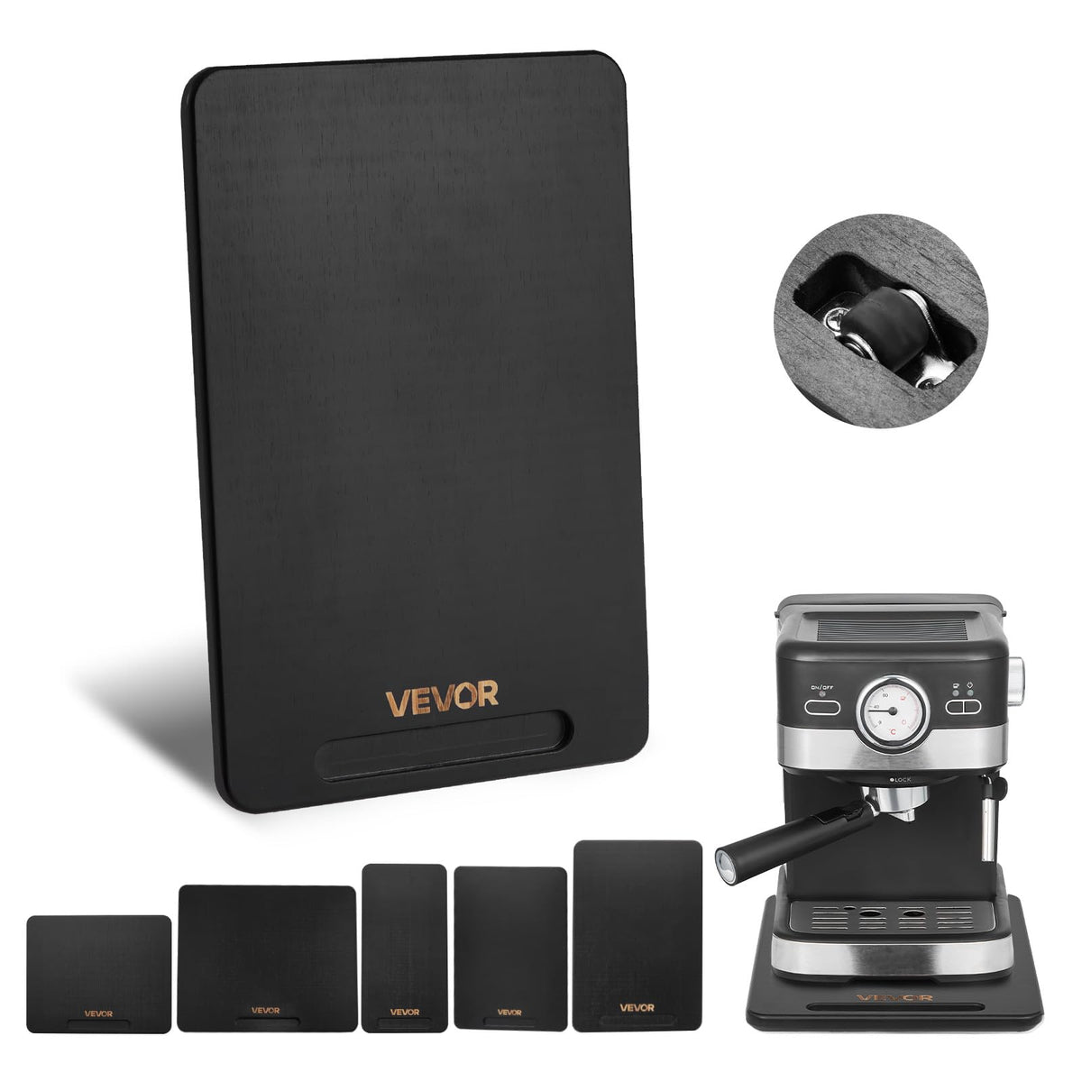 VEVOR - Deslizador para electrodomésticos, Grande, 16 x 12 Pulgadas, Bandeja Deslizante con Ruedas de Goma silenciosas y Mango Hueco, fácil de Limpiar, Bandeja rodante para cafetera, encimera de