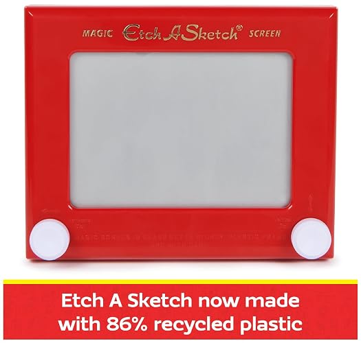 Etch A Sketch, Original Magic Screen, 86% de plástico Reciclado, Juguetes clásicos creativos para niños comprometidos con el Medio Ambiente para niños y niñas a Partir de 3 años
