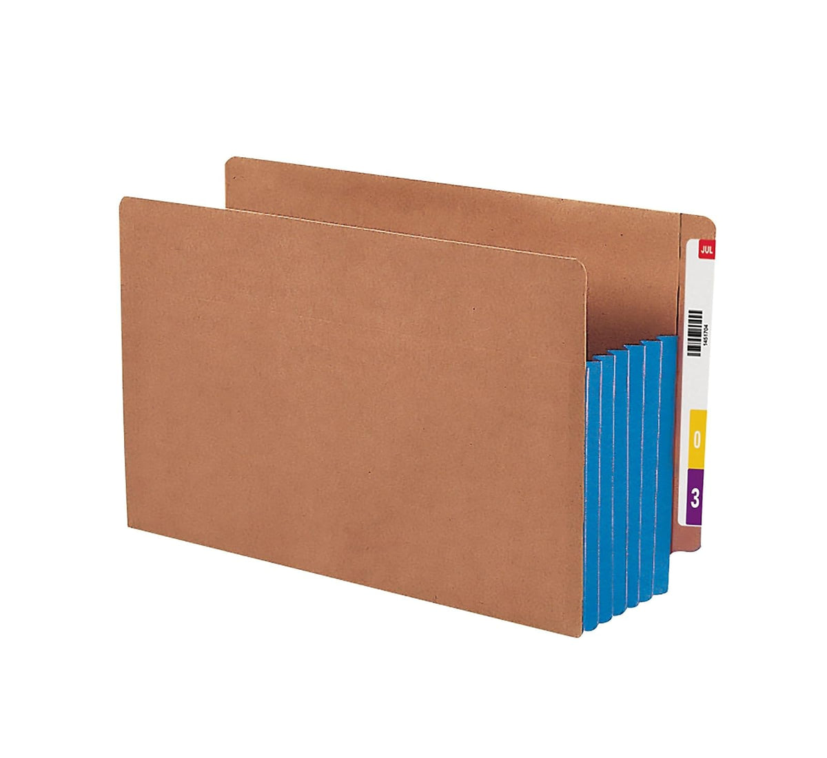 Smead Bolsillo para archivar con pestaña final, pestaña reforzada de corte recto, expansión de 5-1/4 pulgadas, tamaño legal extra ancho, cuerda roja con refuerzo azul, 10 por caja (74689)