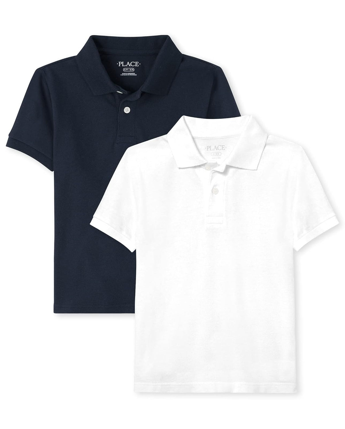 The Children's Place Polo de Manga Larga, Paquete de Dos Camisa para Niños - Nautico - Blanco 2 Pack - 10-12 Años