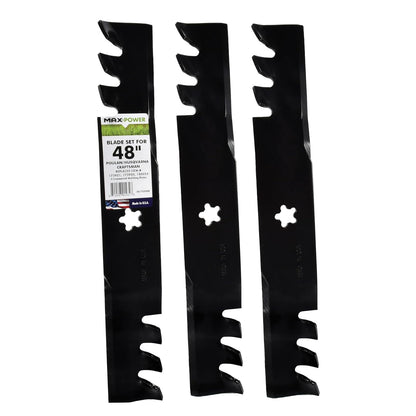Maxpower 561735XB - Juego de acolchado comercial de 3 hojas para artesanos de corte de 48 pulgadas, Husqvarna, Poulan, reemplaza el fabricante original 173921, 532173921, Negro