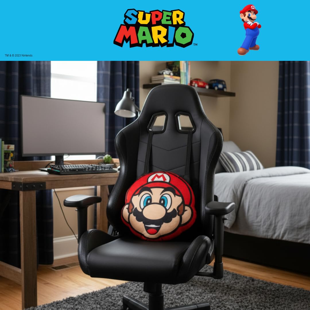 Franco Anime Juego de Cama Suave y acogedora Almohada Decorativa de Felpa, Talla única, Super Mario