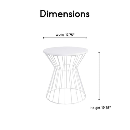 Elle Decor FETLULWHTC01 Lulu Metal Side Table White