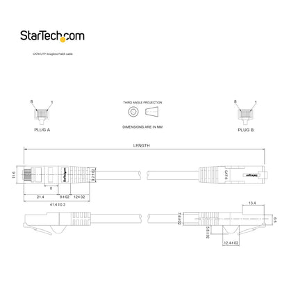 StarTech RJ45 UTP Category 122 N6PATCH6BL - Cable de Ethernet sin Trabas, Azul