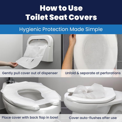 Discreet Seat DS-1000 - Fundas de asiento de inodoro de media pliegue, color blanco (4 unidades de 250)