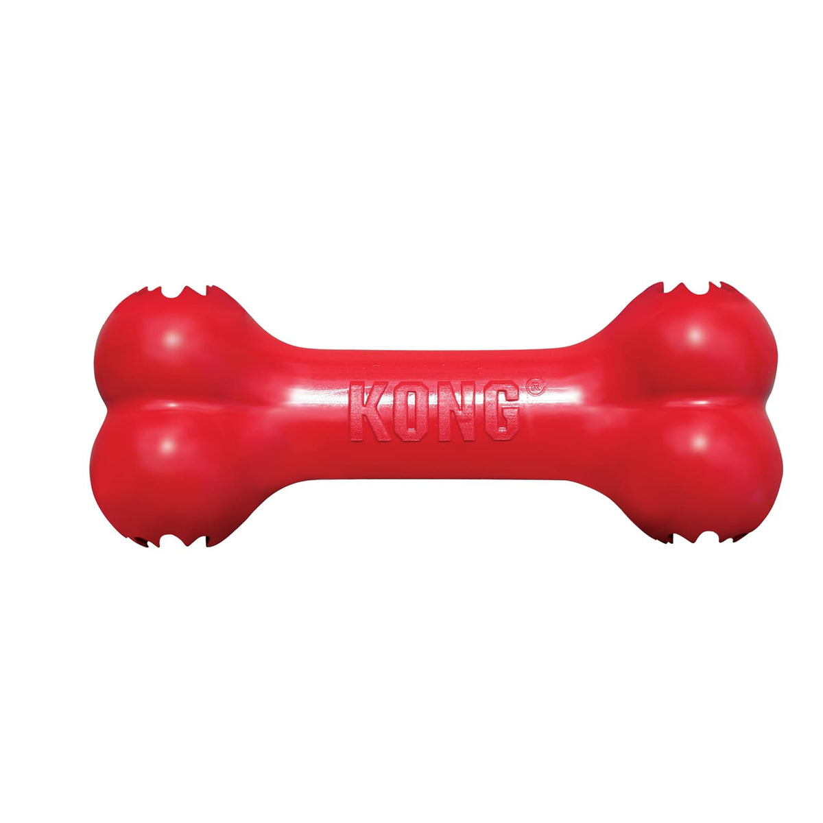 KONG Goodie Bone Juguete Hueso para Perro, Caucho Natural Rojo - Red - Chico - Juguete Hueso