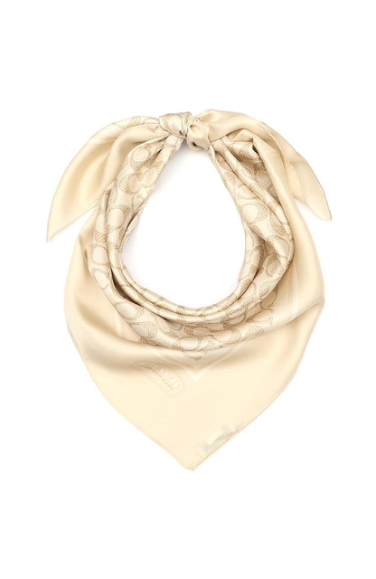Coach Vintage Signature C Printed Silk Square Bufanda cuadrada Mujer - Talla Única - Tiza