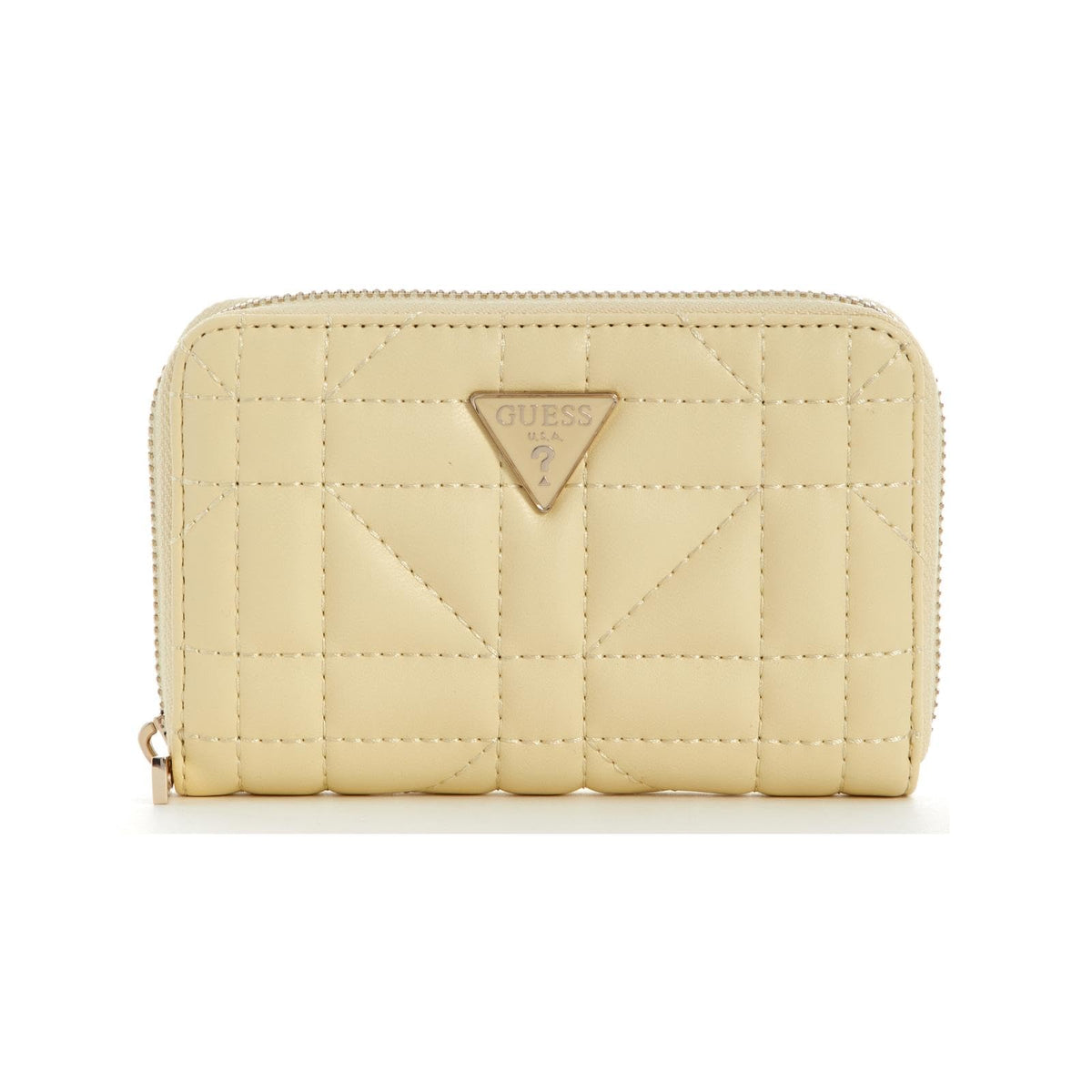 GUESS CARTERA EDITA LARGE ZIP AROUND COLOR NEGRO - MEDIANO - AMARILLO CLARO