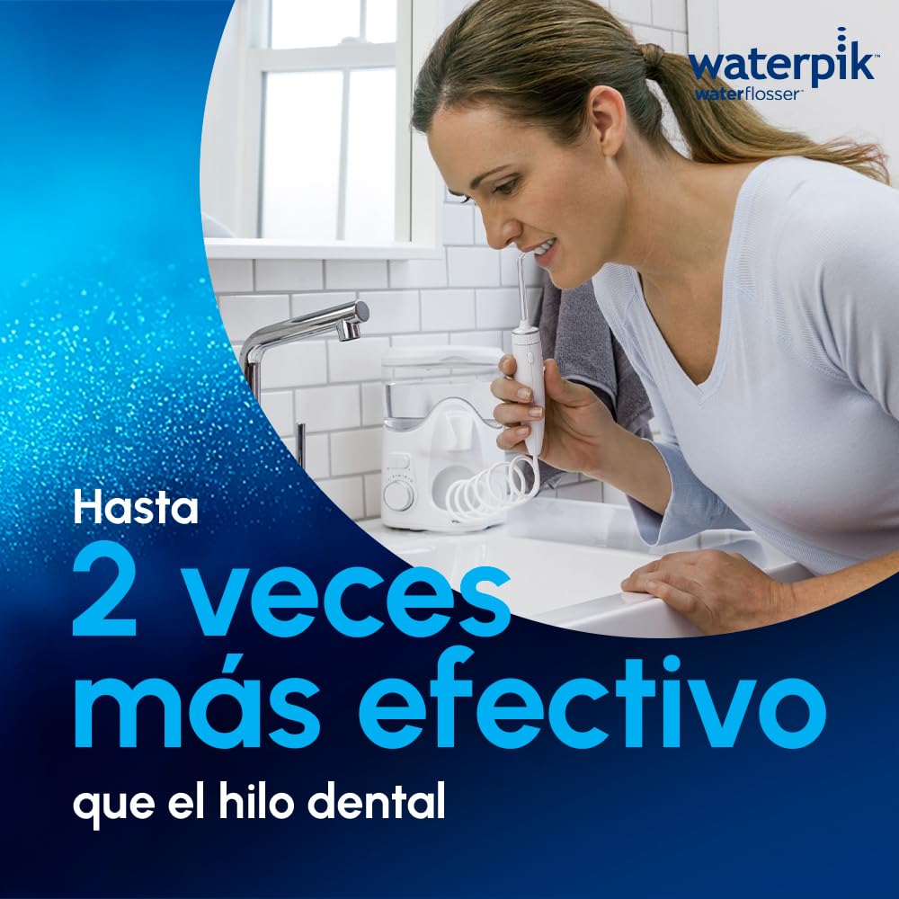 Waterpik Irrigador Bucal Ultra Plus WP-150. Máximo Rendimiento con 10 Ajustes y Depósito de Agua Extraíble. Elimina el 99% de las Bacterias de la Boca