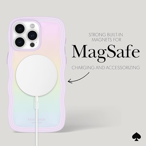 Kate Spade New York - Funda para Apple iPhone 15 Pro MAX, Compatible con Funda MagSafe - Ondulada Iridiscente