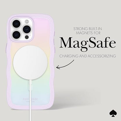 Kate Spade New York - Funda para Apple iPhone 15 Pro MAX, Compatible con Funda MagSafe - Ondulada Iridiscente