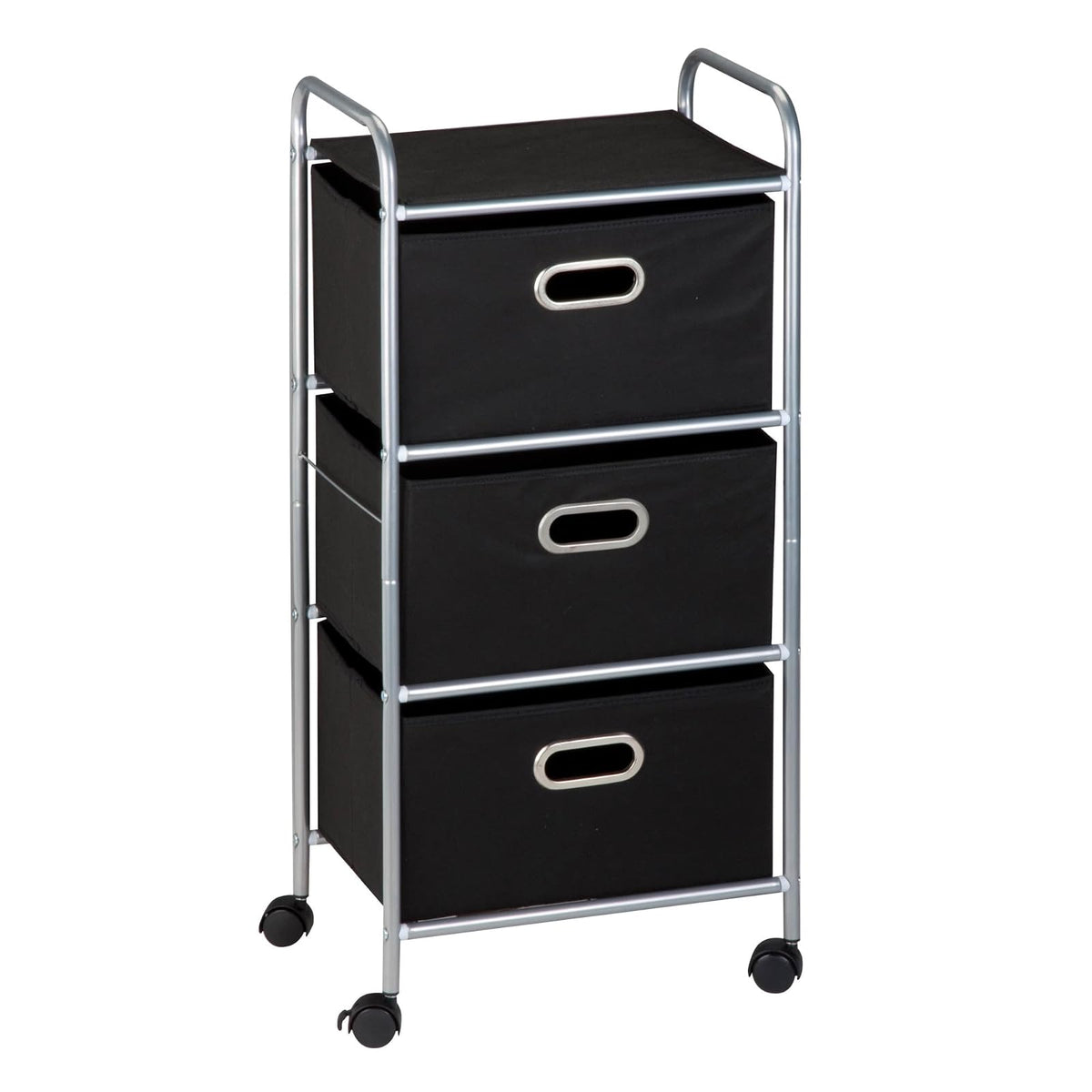Honey-Can-Do CRT-02184 Rolling Storage Cart, Black/Chrome