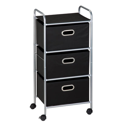 Honey-Can-Do CRT-02184 Rolling Storage Cart, Black/Chrome