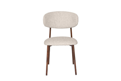 TUGOW Silla para Comedor Tapizada con Asiento Acolchado Color Biege - Madera Industrializada, Metal y Tela