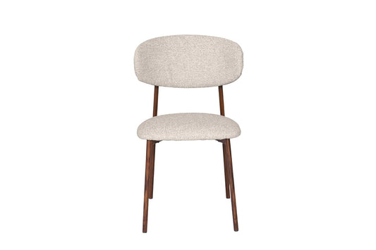 TUGOW Silla para Comedor Tapizada con Asiento Acolchado Color Biege - Madera Industrializada, Metal y Tela