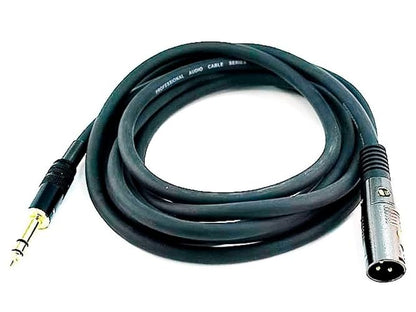 Monoprice Premier Series XLR - Cable Macho a TRS Macho de 1/4" (16 AWG), Premier Series, Negro, 10ft