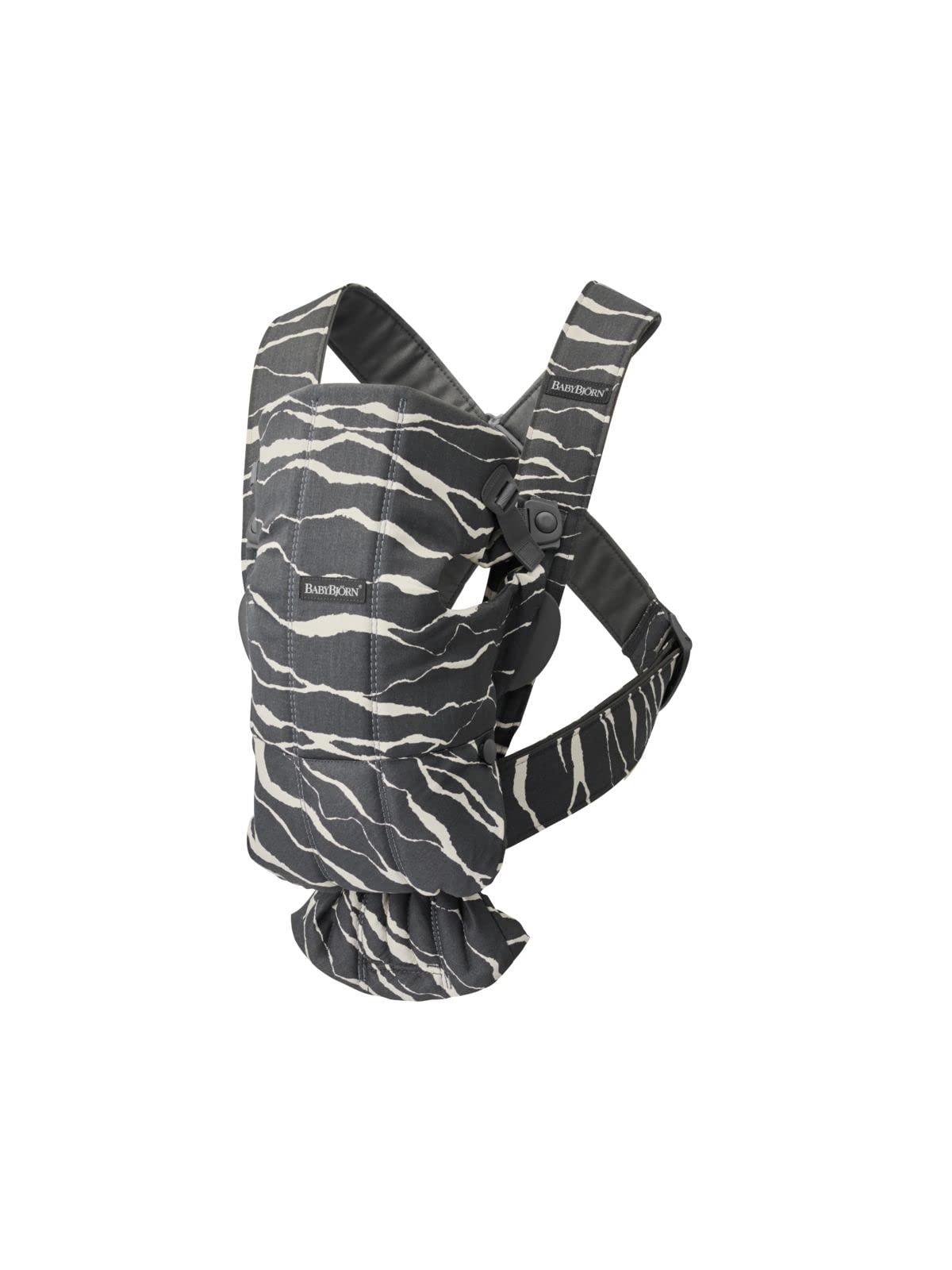 BabyBjörn Canguro Portabebé Mini, Anthracite/Landscape print, Cotton | Newborn Carrier (7-15 lbs), Ergonomic, Easy-to-Use