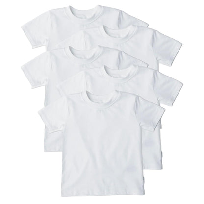 Gerber Paquete de 5 Camisetas de Manga Corta para Niño, Unisex - Blanco - 4T
