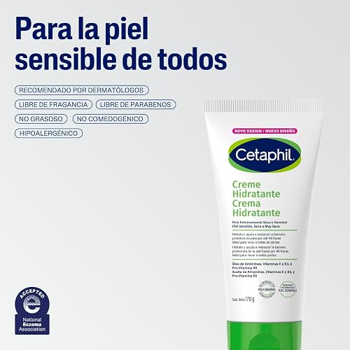 Cetaphil Crema Hidratante Corporal Intensa Todo Tipo de Piel Sensible 170 g | Hidrata hasta 48 h desde la primera aplicación, ayuda a restaurar piel en 1 semana y calma la resequedad con rápida absorción