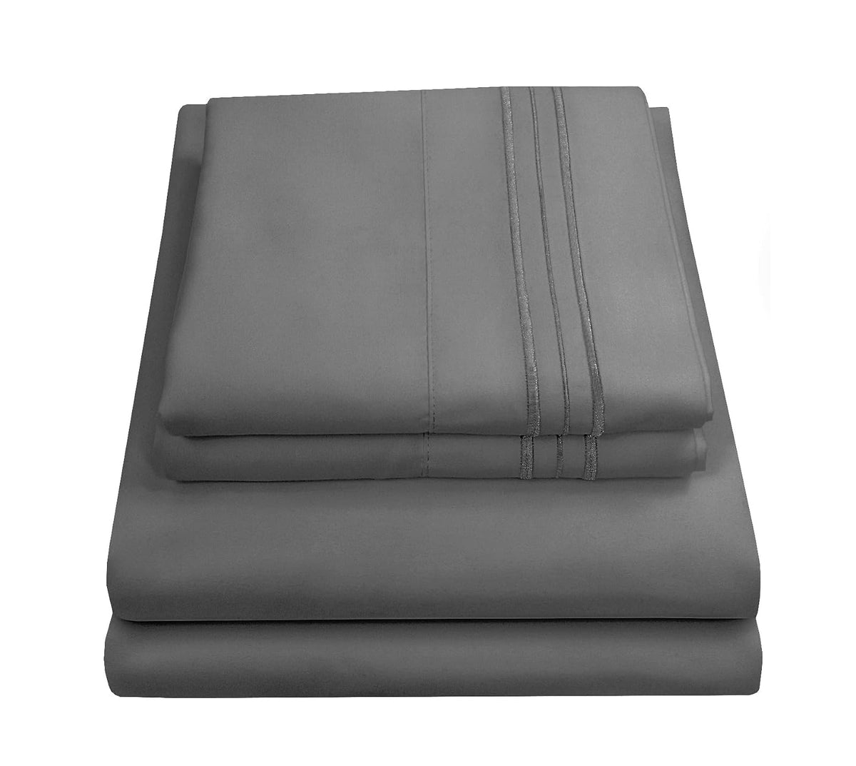Sweet Home Collection Juego de Sábanas 1800 Hilos - Gris - Individual - Juego de sábanas