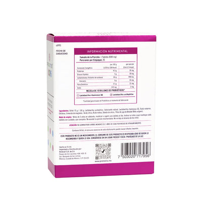 PROBIOTIX KIDS, 10 Billones de Probióticos, Tabletas Masticables Sabor Moras, Equilibra el Sistema Digestivo