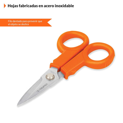 Truper TIOF-6, Tijera para oficina 6-1/2", de acero inoxidable + TIOF-5, Tijera para oficina 5-1/2", de acero inoxidable