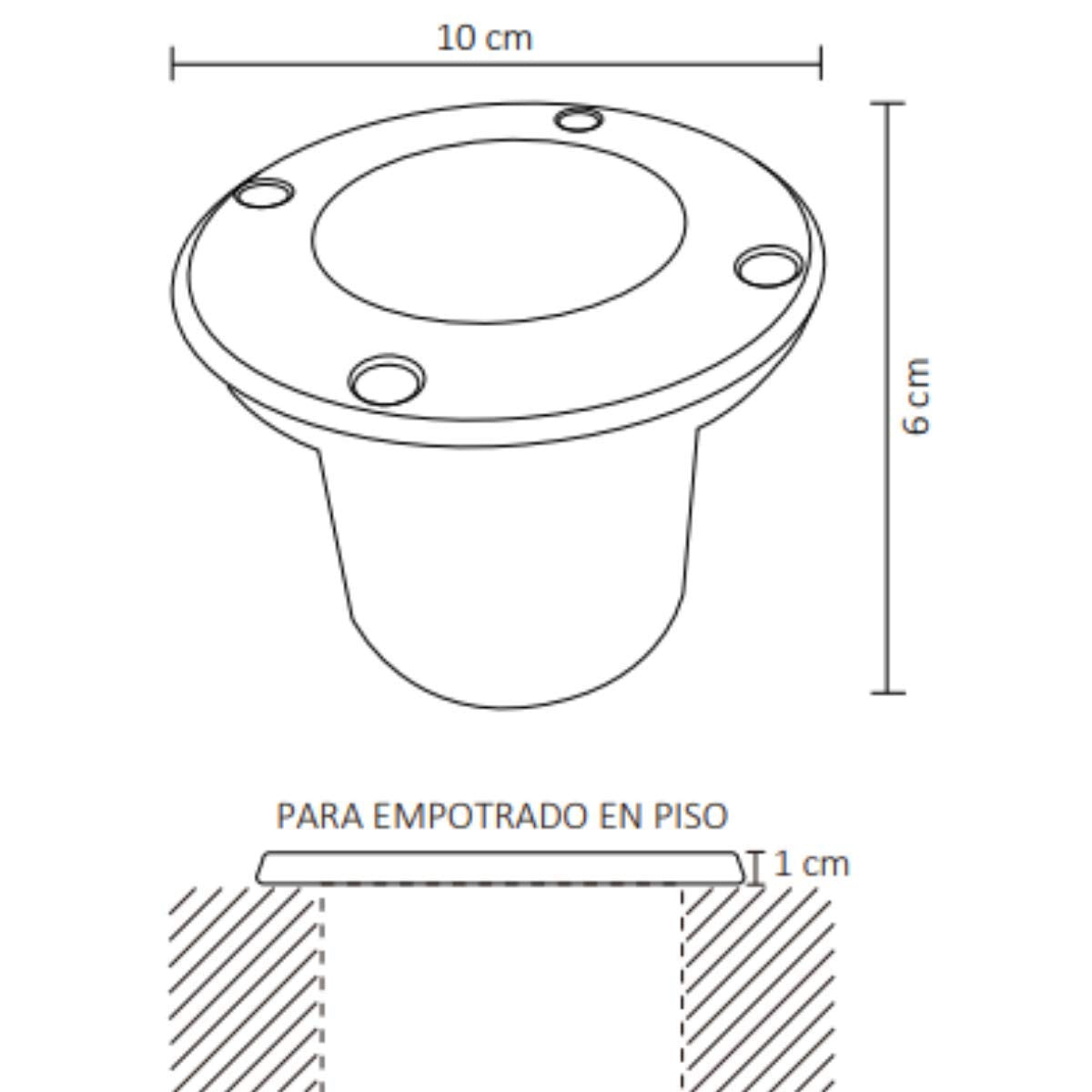 Arlite Luminaria de Piso Empotrable Para Exteriores 50W de Potencía, Vidrio Templado, Color Negro