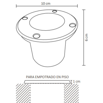 Arlite Luminaria de Piso Empotrable Para Exteriores 50W de Potencía, Vidrio Templado, Color Negro