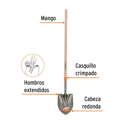 Truper PRL, Pala Redonda Mango Largo, Classic