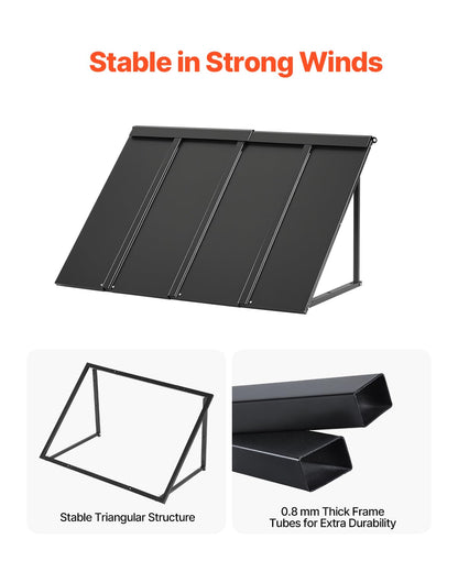 VEVOR Toldo para Exterior, Área de Protección Solar de 1125 x 610 mm Toldo de Acero con Recubrimiento en Polvo Resistente a la Oxidación con Voladizo Compatible para Puerta de 800 mm de Ancho