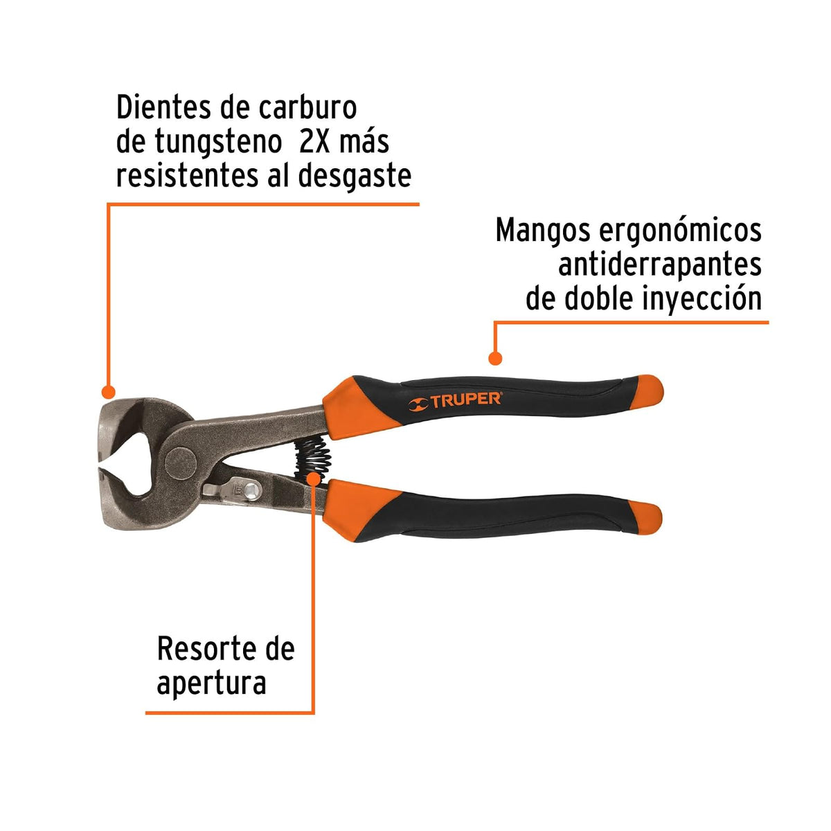 Truper TN-AZ-8, Tenaza para azulejo 8", dientes de carburo de tungsteno