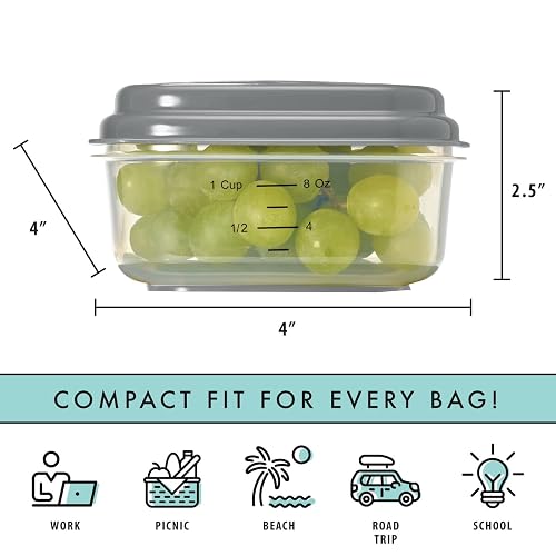 Fit & Fresh Healthy Living Juego de recipientes de 1 taza apilables, verde