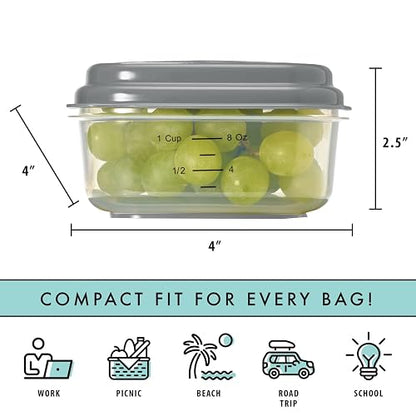 Fit & Fresh Healthy Living Juego de recipientes de 1 taza apilables, verde