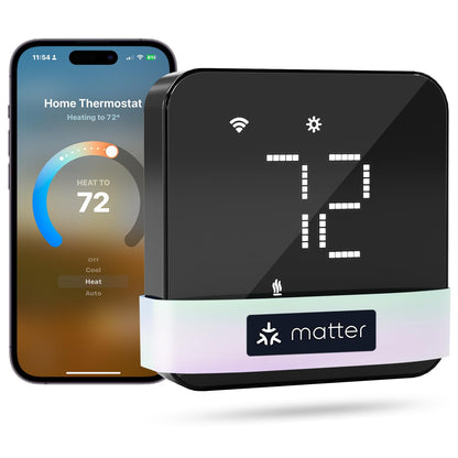 Termostato Inteligente meross para el hogar, termostato WiFi Funciona con Materia, Alexa, Apple Home, Google Assistant, App & Voice Control, programación de 7 x 24 Horas, Ahorro de energía, Requiere
