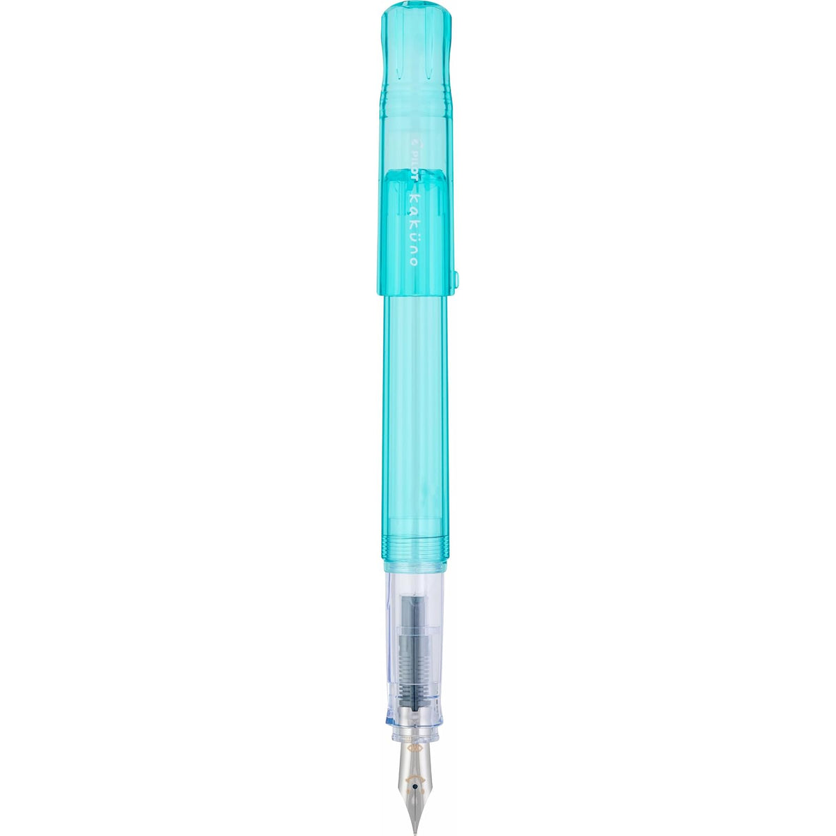 PILOT Pluma Fuente Kakuno, barril color aqua traslúcido, punto mediano, estuche con una pieza